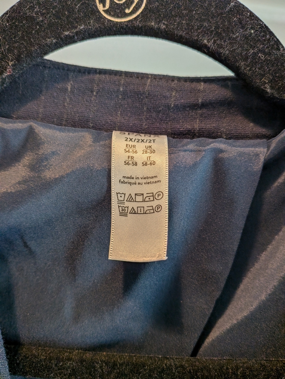 Spanx Navy Striped The Perfect Collarless 1-Button Blazer Jacket Women's 2X - Picture 3 of 9